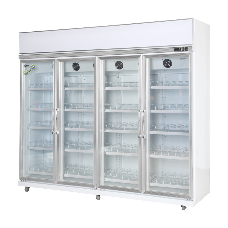 Convenient Upright Cooler for Cooling Drinks with Multi-layer Shelves Adjustable