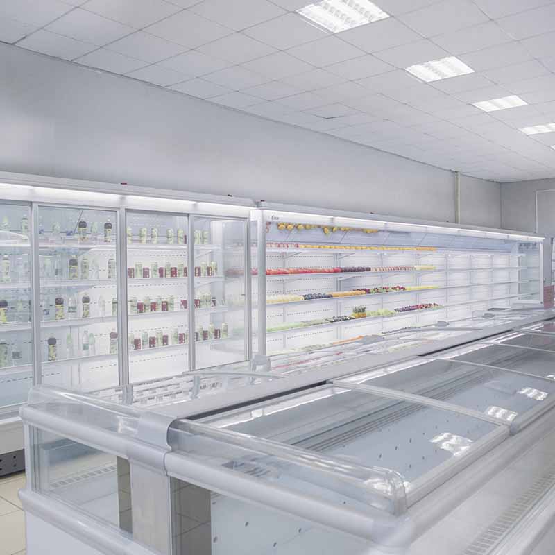 Ultra-low Temperature Supermarket Upright Freezer/chiller with Automatic Door Closing Function